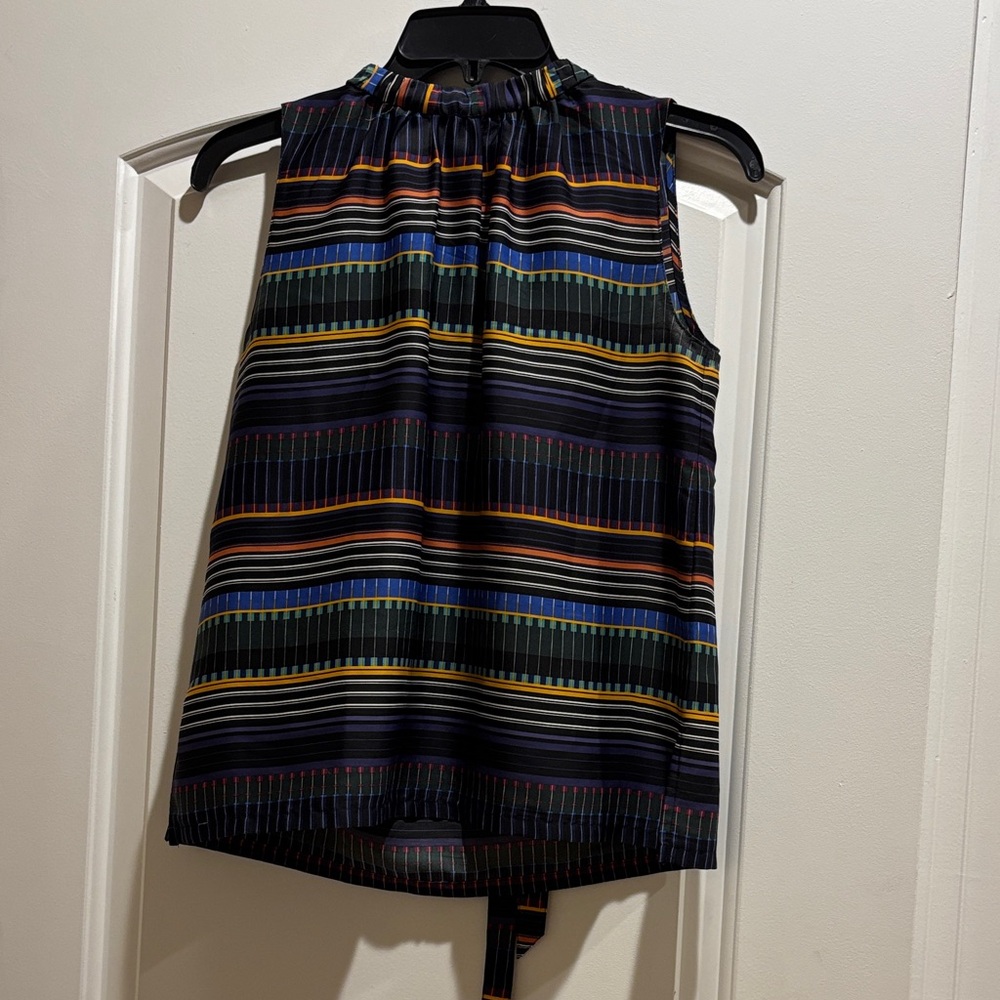 Loft Striped Sleeveless Silky Airy Top Multicolor XXSP Petites